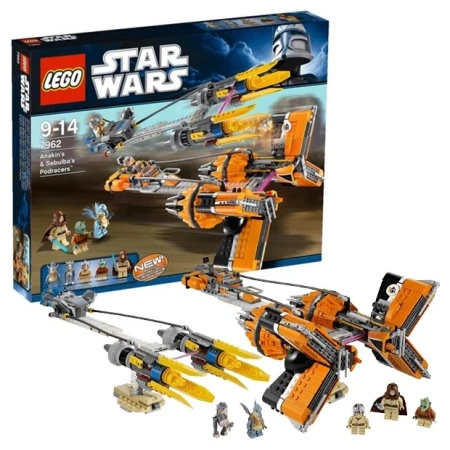 Конструктор LEGO Star Wars 7962 Anakin's and Sebulba's Podracers Гоночные Капсулы Энакина и Себульбы УЦЕНКА (детали новые, не в родных пакетах)